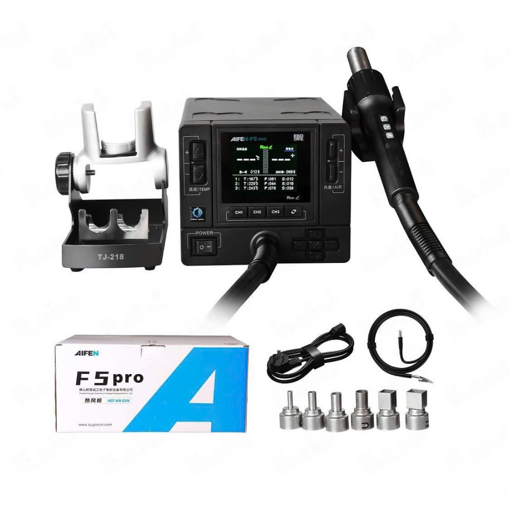 Máy Khò Aifen F5 Pro 1000W – 6 Đầu Khò + Đế Gác Tay Hàn