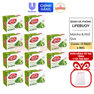 Combo 10 Bánh Xà Phòng Lifebuoy Matcha Khổ Qua 90G (Đơn Từ 1K Tặng Túi Tạo Bọt)