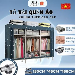  Tủ quần áo tủ vải khung thép Kệ treo quần áo Tủ đựng quần áo Lắp ghép đa năng  Tủ Metal 2,3,4 buồng 