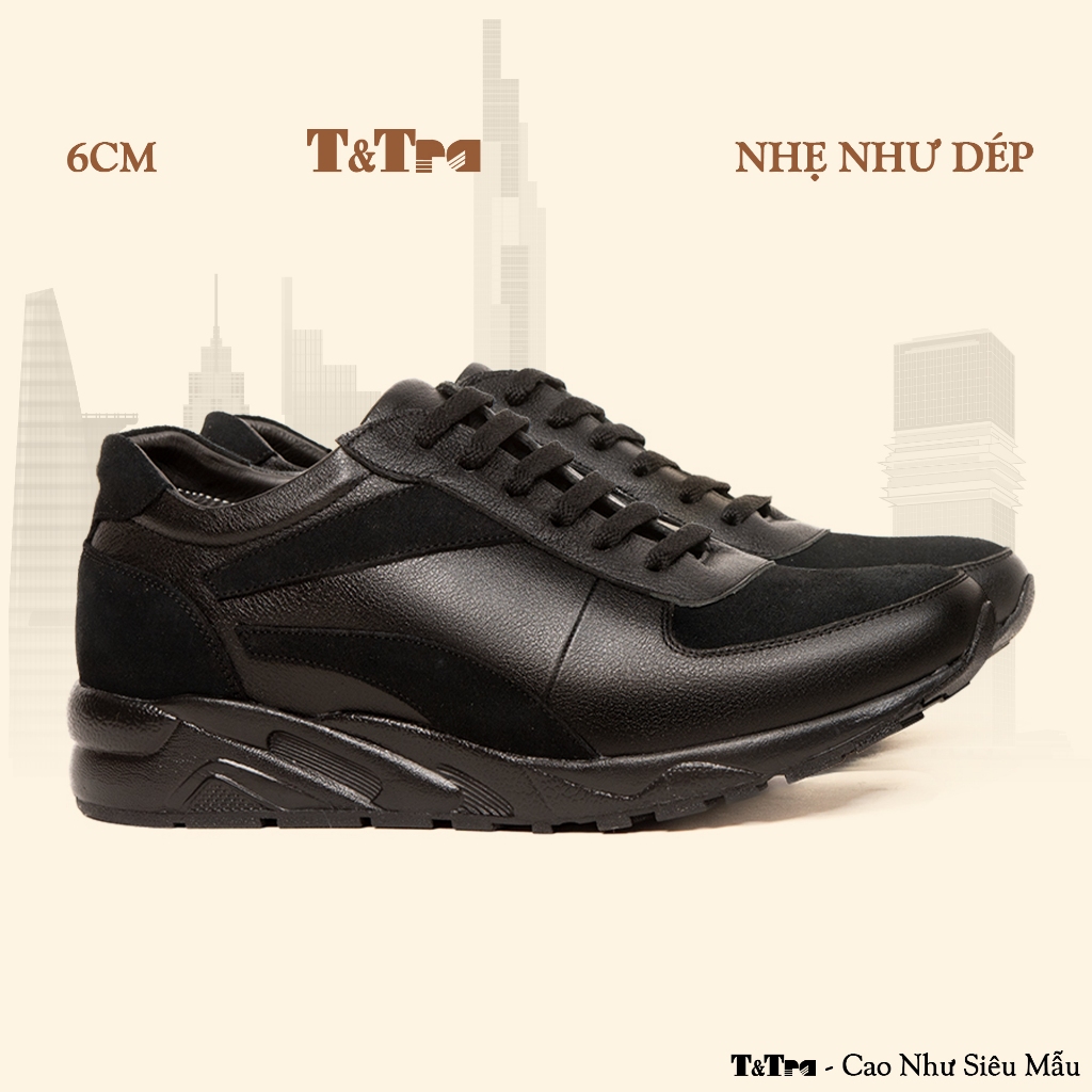 [ 6CM ] Giày Cao Nam T&TRA T28 Đ