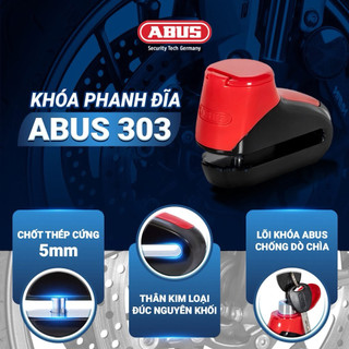 [Hỏa tốc HCM] Khóa đĩa xe máy ABUS 303 RED C/SB - MSOFT