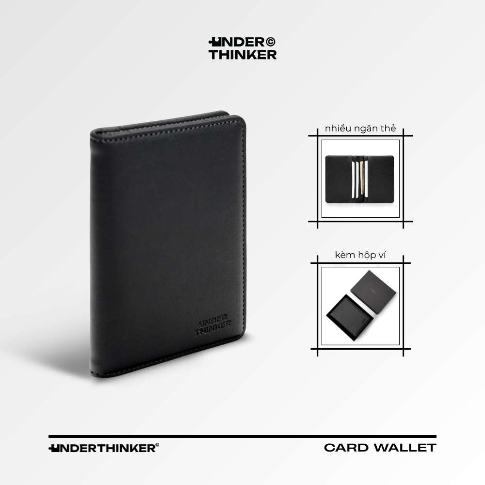 Ví Đứng Da PU Đựng Thẻ Nam Nữ IRON Dập Chìm Trượt Nước Cao Cấp Chính Hãng | Under Thinker