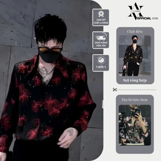 Áo sơ mi hoa ép Kim tuyến lấp lánh form rộng Menswear Nam { v.a fashion }