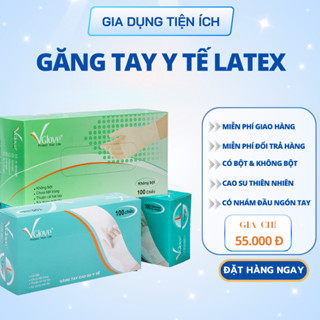 Găng Tay Y Tế Trắng Latex Không Bột – Hộp 100 Cái – Dùng Spa, Nha Khoa, Thẩm Mỹ
