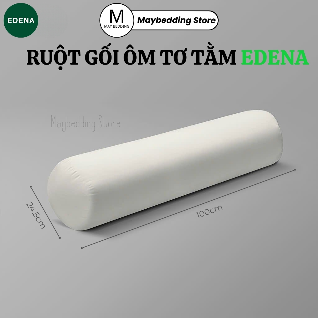 Ruột Gối Ôm Tơ Tằm EDENA Cao Cấp, Kích Thước 24.5x100cm - Hàng Chính Hãng