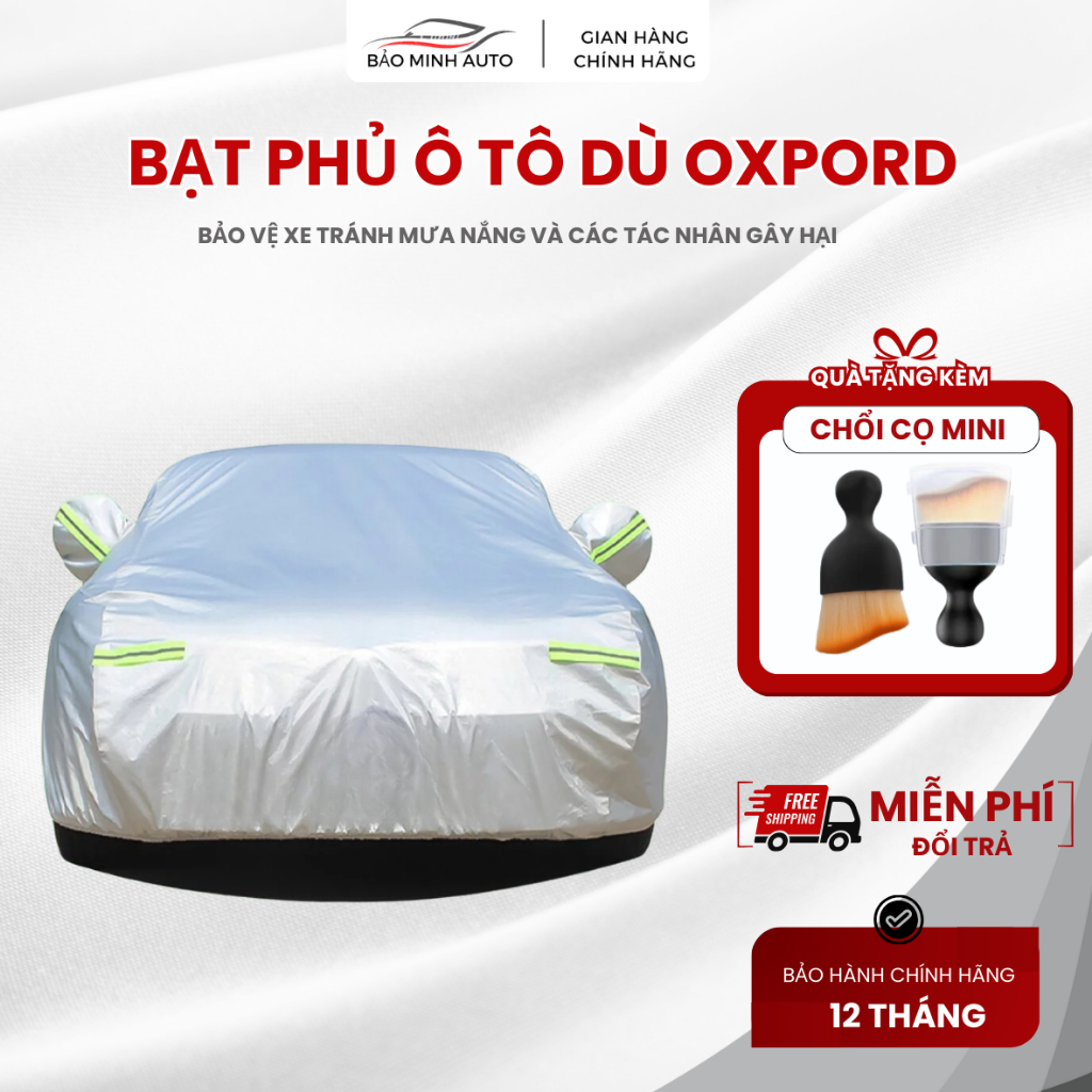 Bạt Phủ Ô Tô Vải Dù Oxford, Bạt Che Nắng Xe Ô Tô Chống Nóng Chống Mưa, Chống Xước Xe, Bảo Hành 12 Tháng