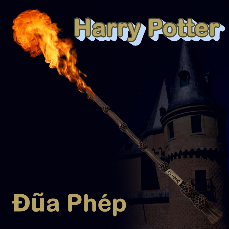 Đồ Chơi Đũa Phép Thuật Harry Potter Phóng Ra Lửa Tỉ Lệ 1:1 Giống Với Phim, Đồ Chơi Nhập Vai