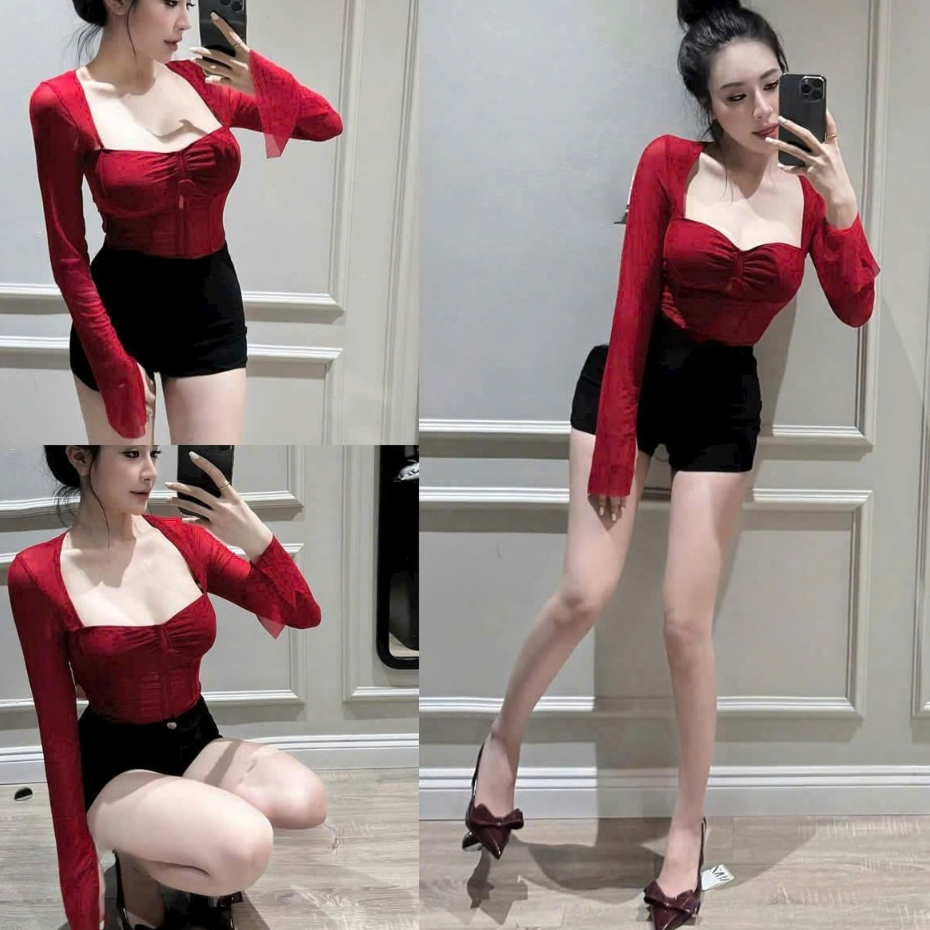 Áo lưới Cup Sexylưới Cup Sexy Màu Bright red