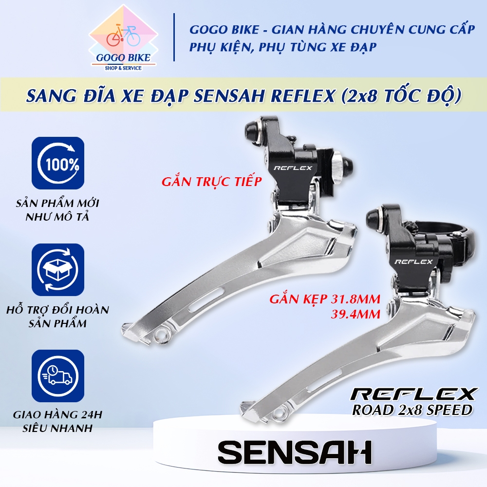 [GoGo Bike] Sang đĩa (Sang đề trước) xe đạp SENSAH REFLEX 2x8 Tốc Độ