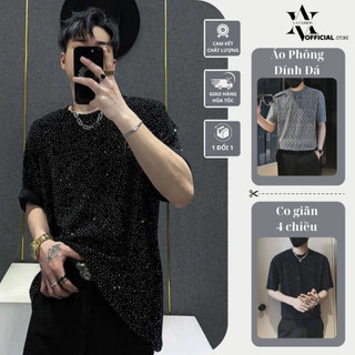 Áo phông Đính Đá lấp lánh chất vải co giản 4 chiều thoáng mát Menswear Nam