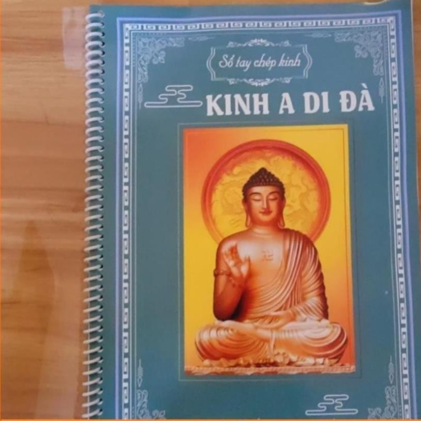 Gieo duyên Vở chép KINH A DI ĐÀ chữ mờ A5 gáy kim