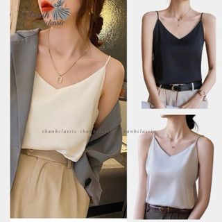 Áo 2 dây cao cấp, áo hai dây lụa latin có tăng đơ mặc kèm blazer, chất vải mềm mịn, thoáng mát -THANHCLASSIC