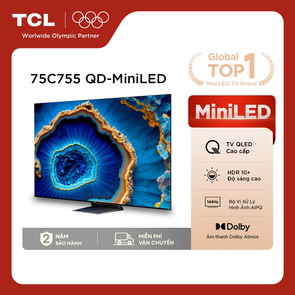 [Free Ship + Lắp đặt HN HCM] Smart TV 75inch - 75C755 QD Mini Led Google TV 2024
