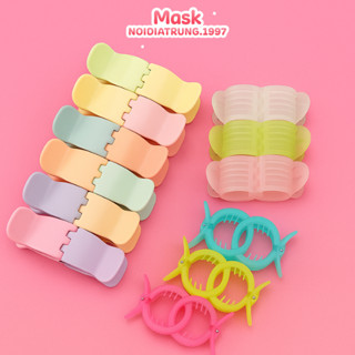 Set 12 Kẹp Càng Cua 3 Răng 5 Răng Trong Suốt Xinh Xắn Nhiều Màu