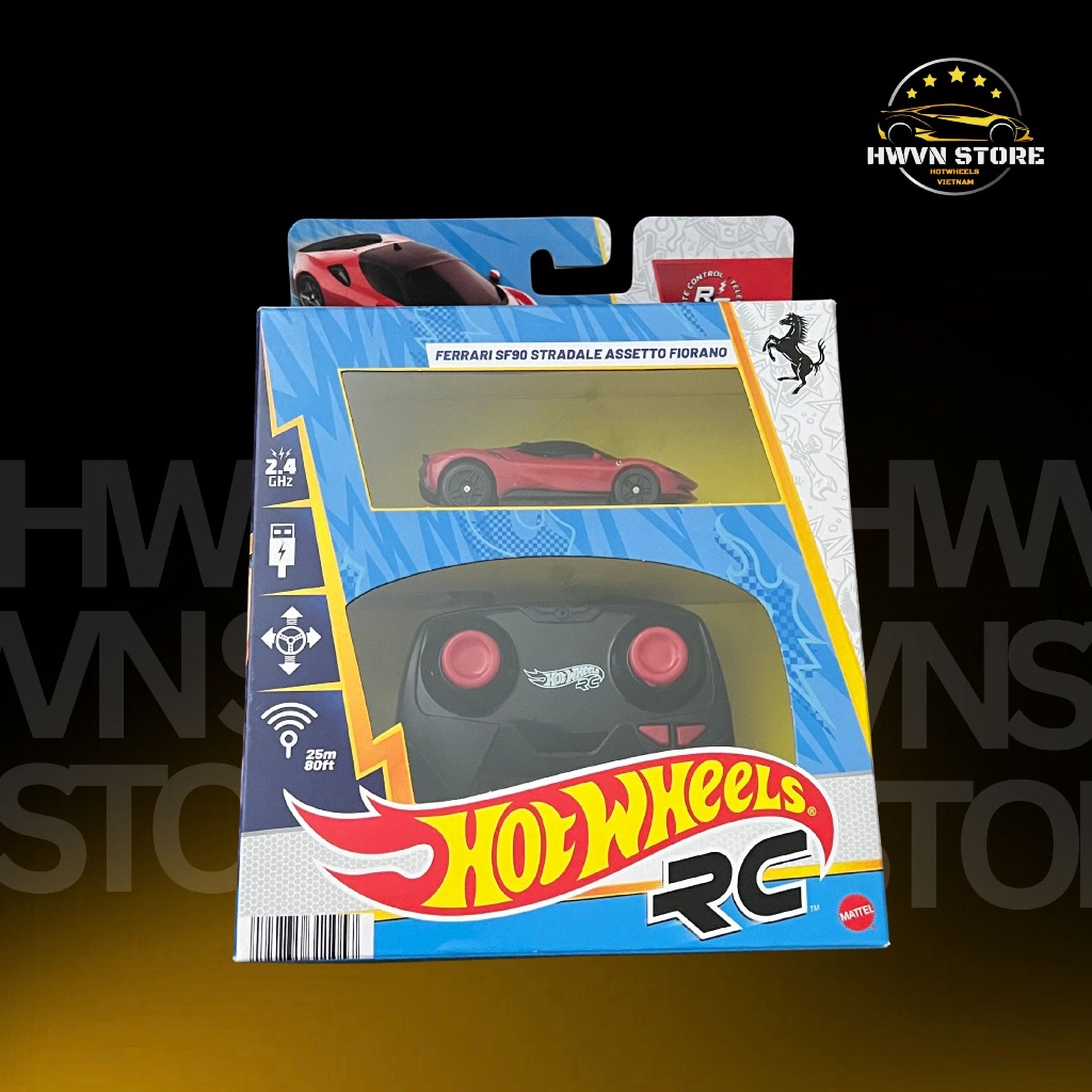 Xe mô hình Hotwheels Điều Khiển Ferrari SF90 Màu đỏ