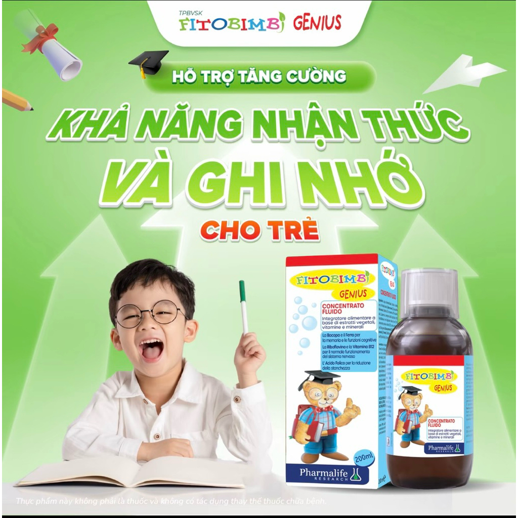 TPBVSK Fitobimbi Genius - Hỗ trợ trẻ tăng cường nhận thức, ghi nhớ tốt