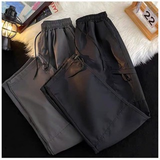 Quần Gió Nam Nữ Túi Hộp APT Unisex Quần Jogger Ống Rộng Chất Liệu Gió Sần Co Giãn