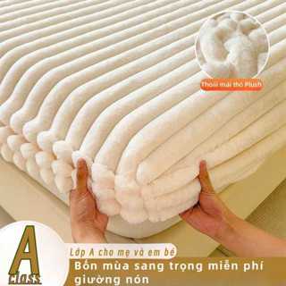  🐰💤Ga giường Ga trải giường nhung thỏ Chống Trượt Không Rụng Lông,Giặt Máy Được 1m2 1m8 Vỏ bảo vệ nệm 