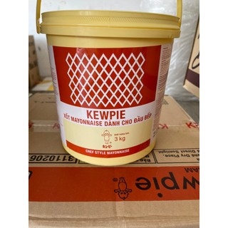 Sốt Mayonnaise 3kg Kewpie dành cho đầu bếp (dạng xô đỏ) Thùng 4 xô