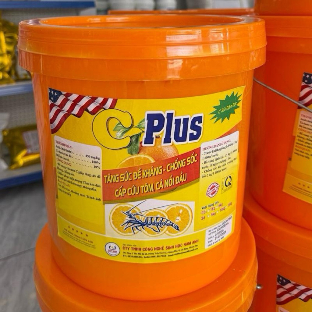 VITAMIN C PLus xô 5kg chống sốc tôm,cá