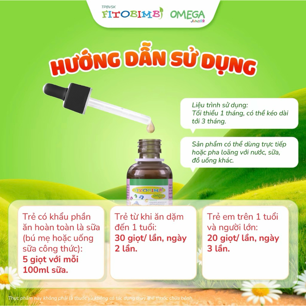 Fitobimbi Omega Junior – bổ não, tăng trí nhớ, bé thông minh