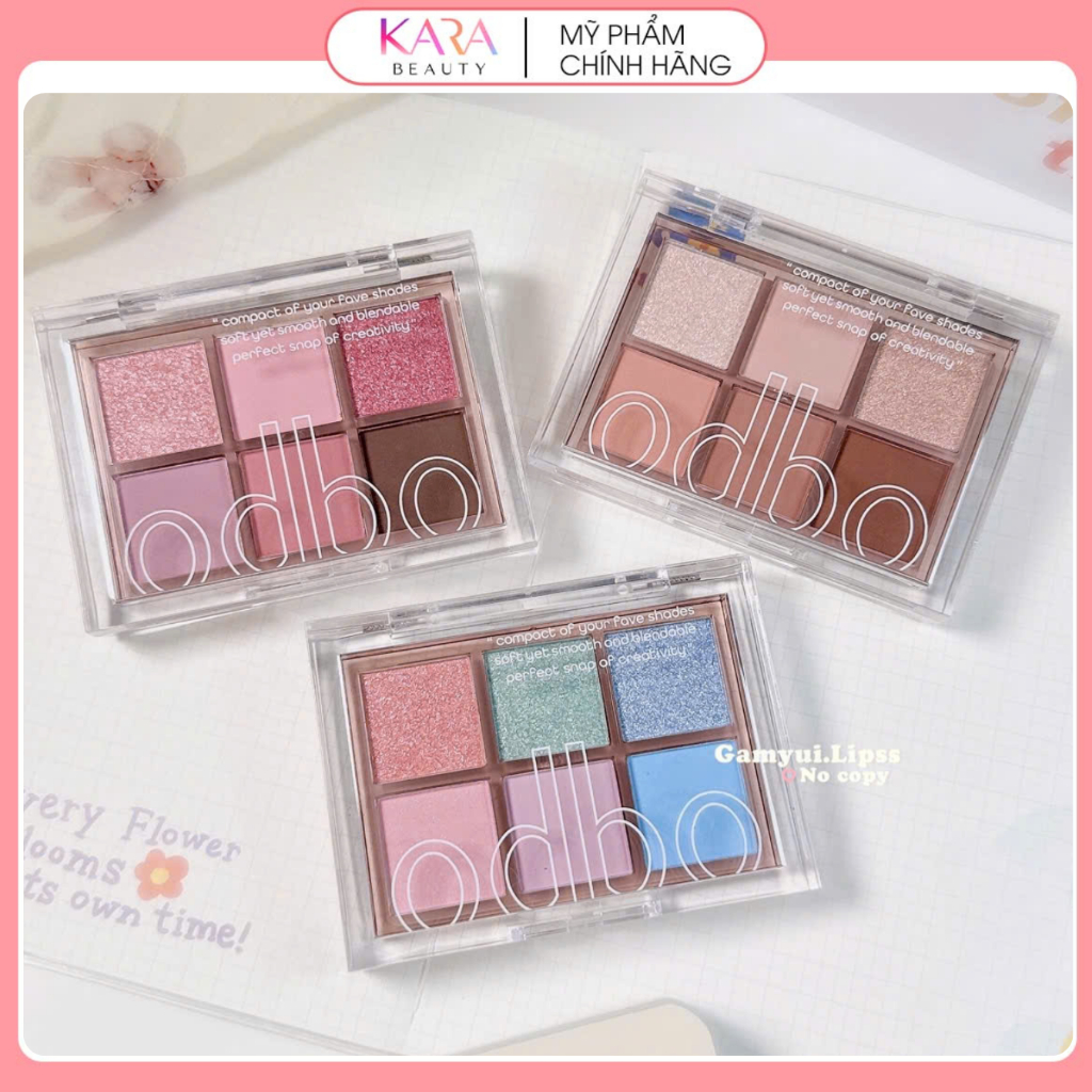 Bảng Màu Mắt Odbo Signature Eyeshadow OD276 6 Ô Phấn Mắt Thái Lan