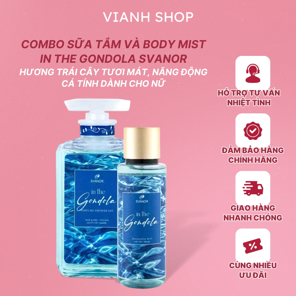 Combo Sữa Tắm Body Mist In The Gondola Svanor Hương Trái Cây Tươi Mát, Năng Động Cá Tính Dành Cho Nữ