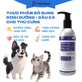 Dầu cá Petclear cho chó mèo – nhũ hóa biển sâu, ngăn rụng lông, làm đẹp lông & chăm sóc da
