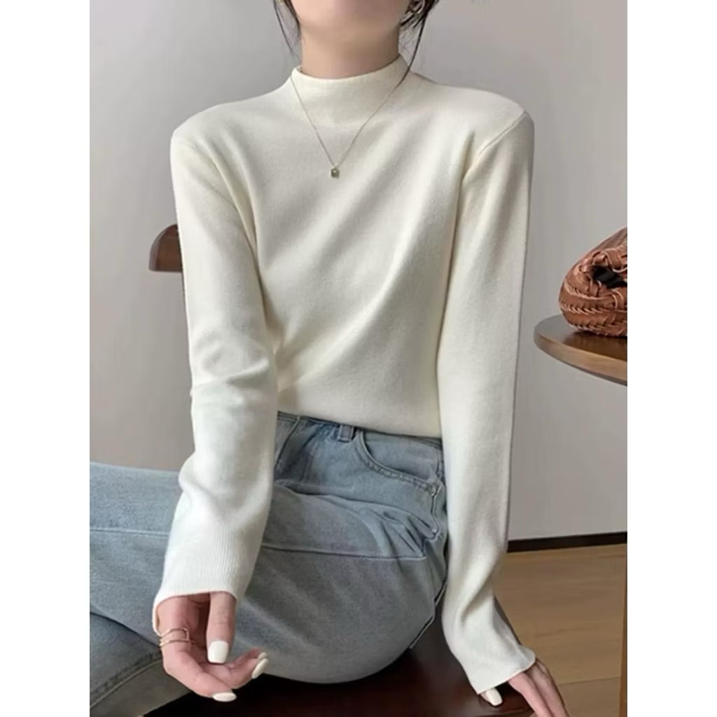 【Sẵn +Kèm Ảnh Shop】Áo Len Nữ Cổ Cao Giữ Nhiệt ,Áo Len Tăm Mềm Mịn Loại 1 Đẹp | BigBuy360 - bigbuy360.vn