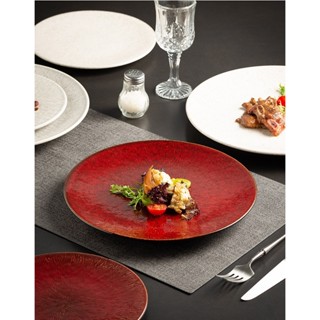   LẺ SIZE  Đĩa sứ tròn Hỏa biến Wistom phong cách Bắc Âu - Chén dĩa bát đĩa nhà hàng cao cấp 