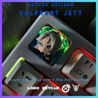   HỎA TỐC  KEYCAP ARTISAN LOBO VALORANT JETT | CUSTOM 4 KIỂU ACTION | XUYÊN LED | TTKEYBOARD 