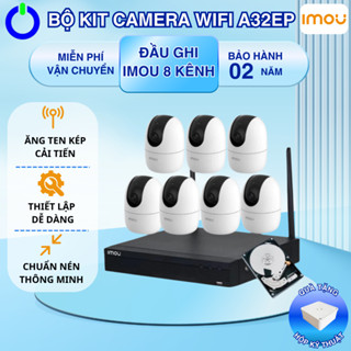 [Tặng kèm dây HDMI 1,5m] Bộ Kit Camera Wifi A32EP - 3MP Kết Nối Không Dây Đầu Ghi Và Camera Bh 2 Năm