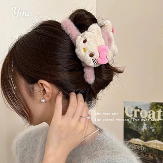  LEGNA STORE -  Cặp Tóc Dễ Thương Hello Kitty Sang Trọng Kẹp Cá Mập Phụ Kiện Tóc Hoạt Hình 2 Mặt 