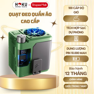 Quạt Đeo Thắt Lưng Tích Điện HOKU 100 Cấp Độ Gió, Pin 10000mAh, Nhỏ Gọn Nhẹ Nhàng - QQA01