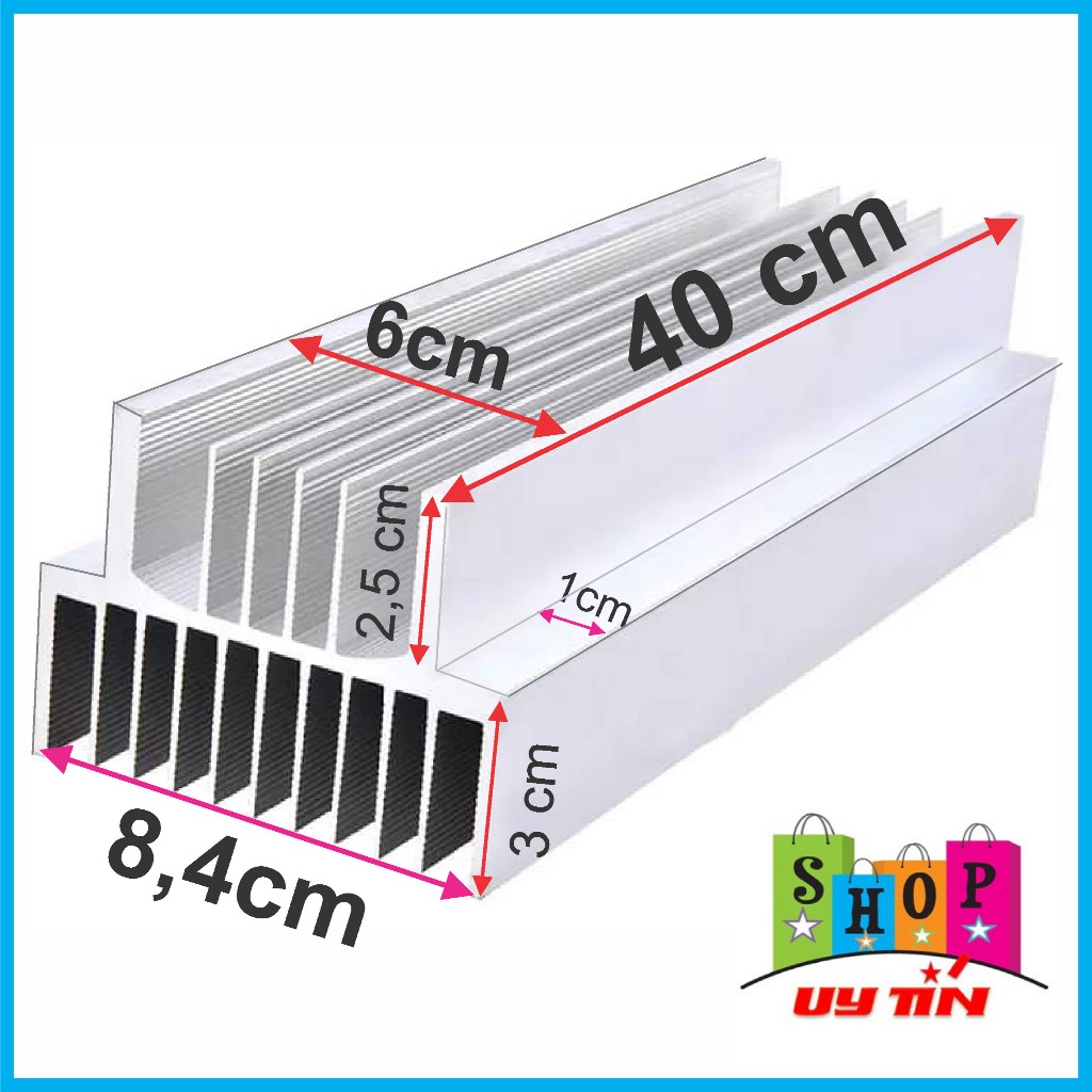 Nhôm 2U tản nhiệt dài 31cm 34cm 40cm – Dùng ráp amply, main công suất, cục đẩy âm thanh