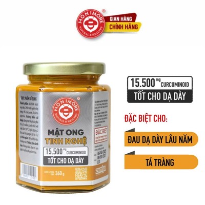 Mật ong tinh nghệ đặc biệt Honimore Natural & Healthy 360g - 15500mg Curcuminoid, dành cho dạ dày