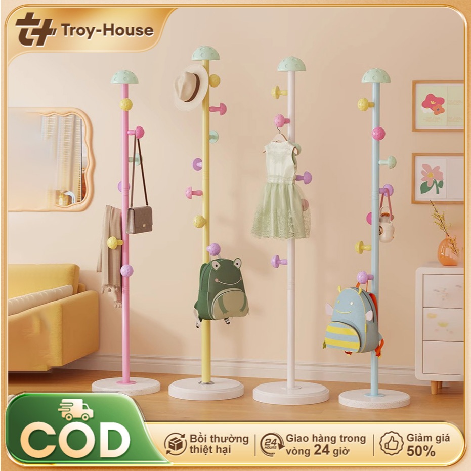 𝑻𝒓𝒐𝒚 Cây Treo Quần Áo Hình Nấm Dễ Thương Hoạt Hình Giá treo quần áo đứng chất Móc Treo Đa Năng | BigBuy360 - bigbuy360.vn