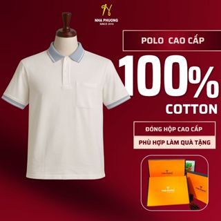 Áo thun trung niên vải cotton hồ lạnh loại áo polo cao cấp cho bố vải mềm siêu mát ATK26