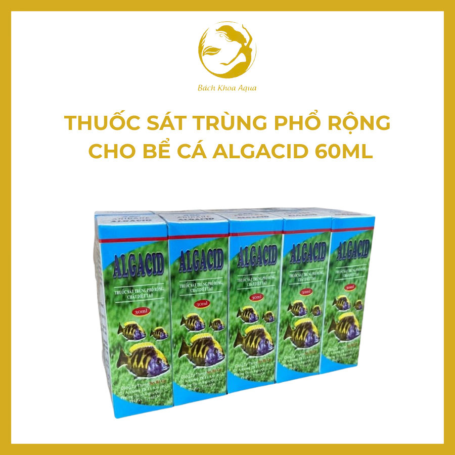 Thuốc sát trùng phổ rộng cho bể cá Algacid 60ml