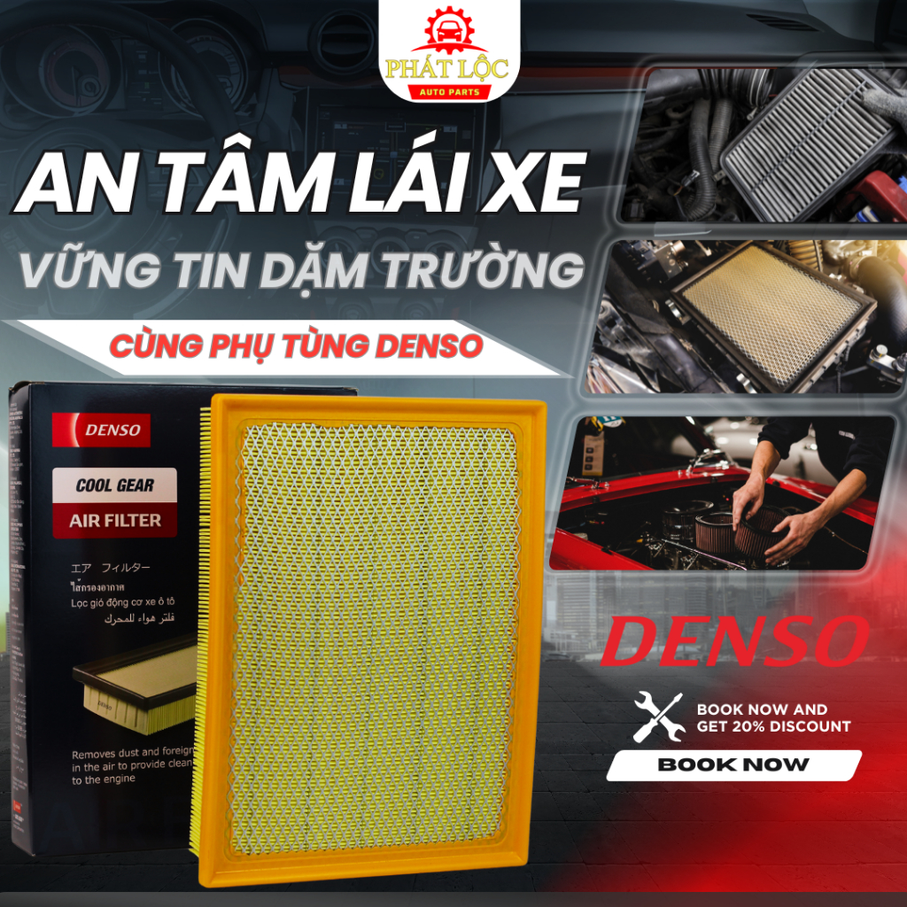 Lọc gió động cơ Innova 2017-2024, Fortuner 2017-2024, Hilux 2017-2024 ( Denso chính hãng)