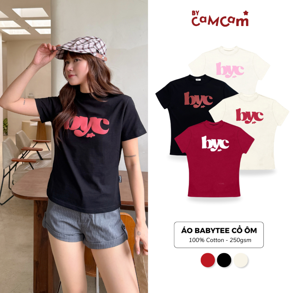 Áo Babytee 𝑩𝒚𝒄𝒂𝒎𝒄𝒂𝒎 Y2K Cổ Ôm 100% Cotton Phong Cách Streetwear 2025 ABN029 | BigBuy360 - bigbuy360.vn