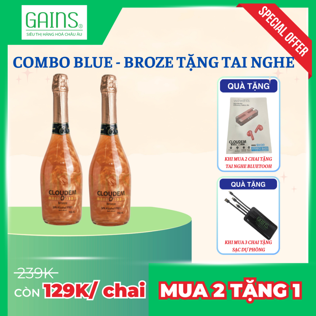 [MUA 2 TẶNG 1] NƯỚC TRÁI CÂY CLOUDEM - 750ML