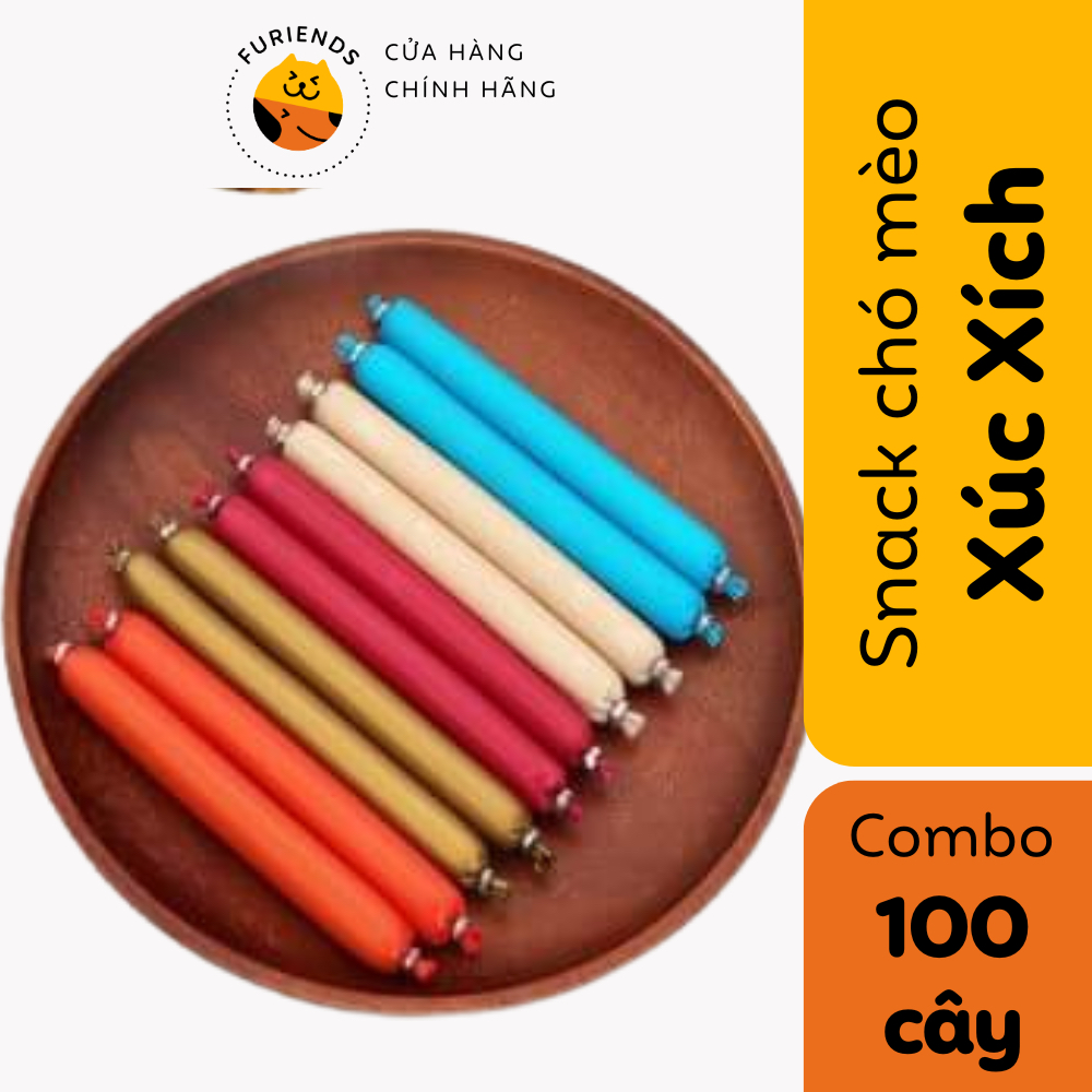 [Combo 100 cây] Xúc xích cho chó mèo, hamster , bổ sung dinh dưỡng hằng ngày-Furiends Official Store