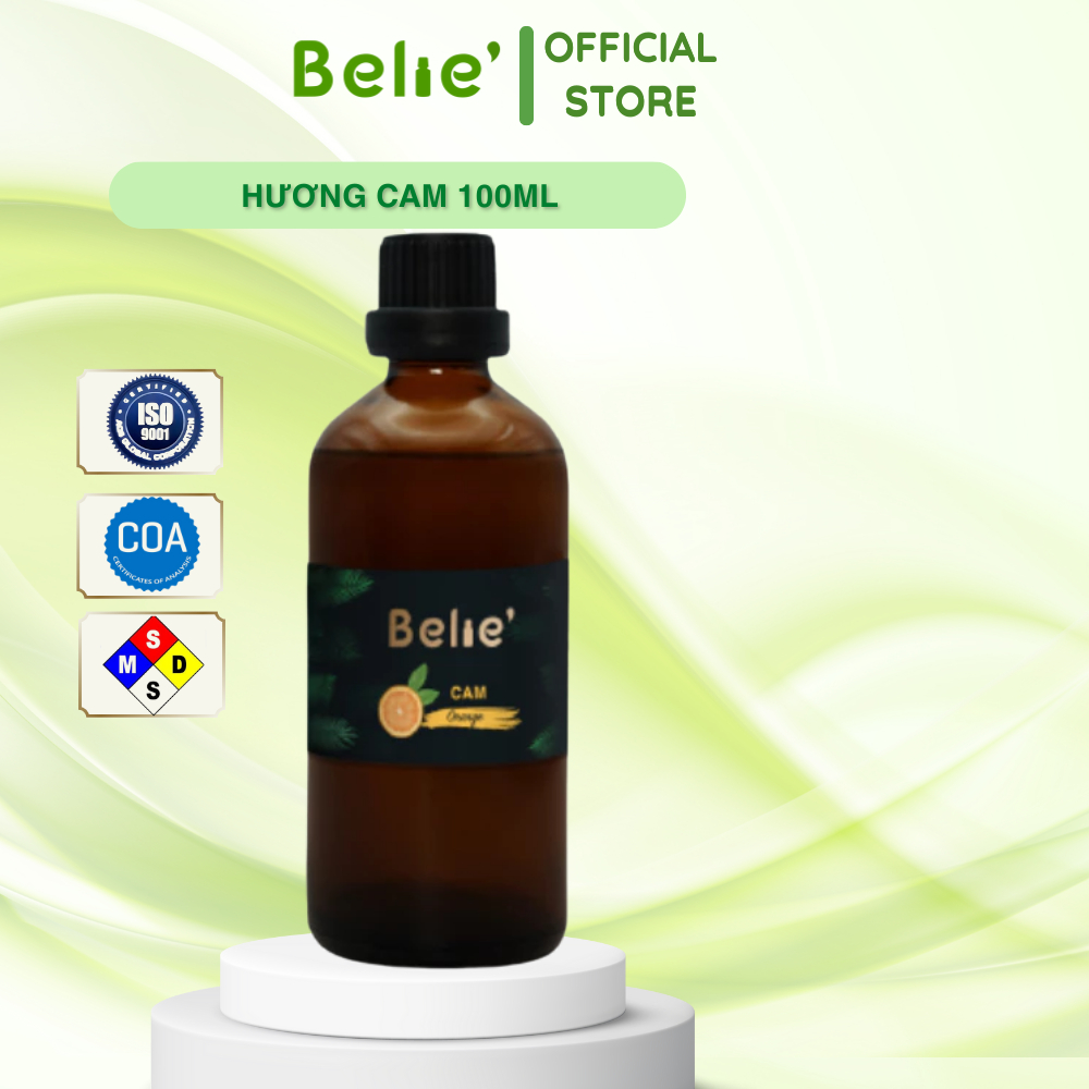 Tinh dầu Hương Cam 100ml Belie' – Tinh Dầu Thiên Nhiên Xông Thơm, Giảm Stress, Khử Mùi Hôi Phòng