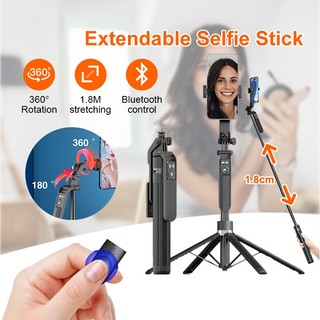   Tặng Remote  Gậy chụp ảnh Selfie 4 chân A14 1M8 điều khiển từ xa Tripod chụp ảnh 