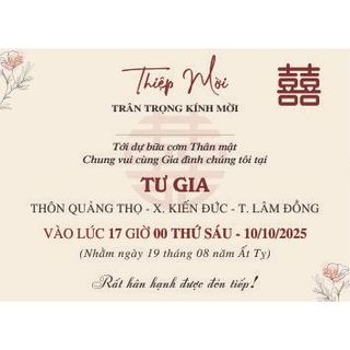 Thiệp thân mật, thiệp áp rạp, thiệp áp phiên, Thiệp mời cơm thân mật, thiệp cơm chiều, thiệp nhóm họ