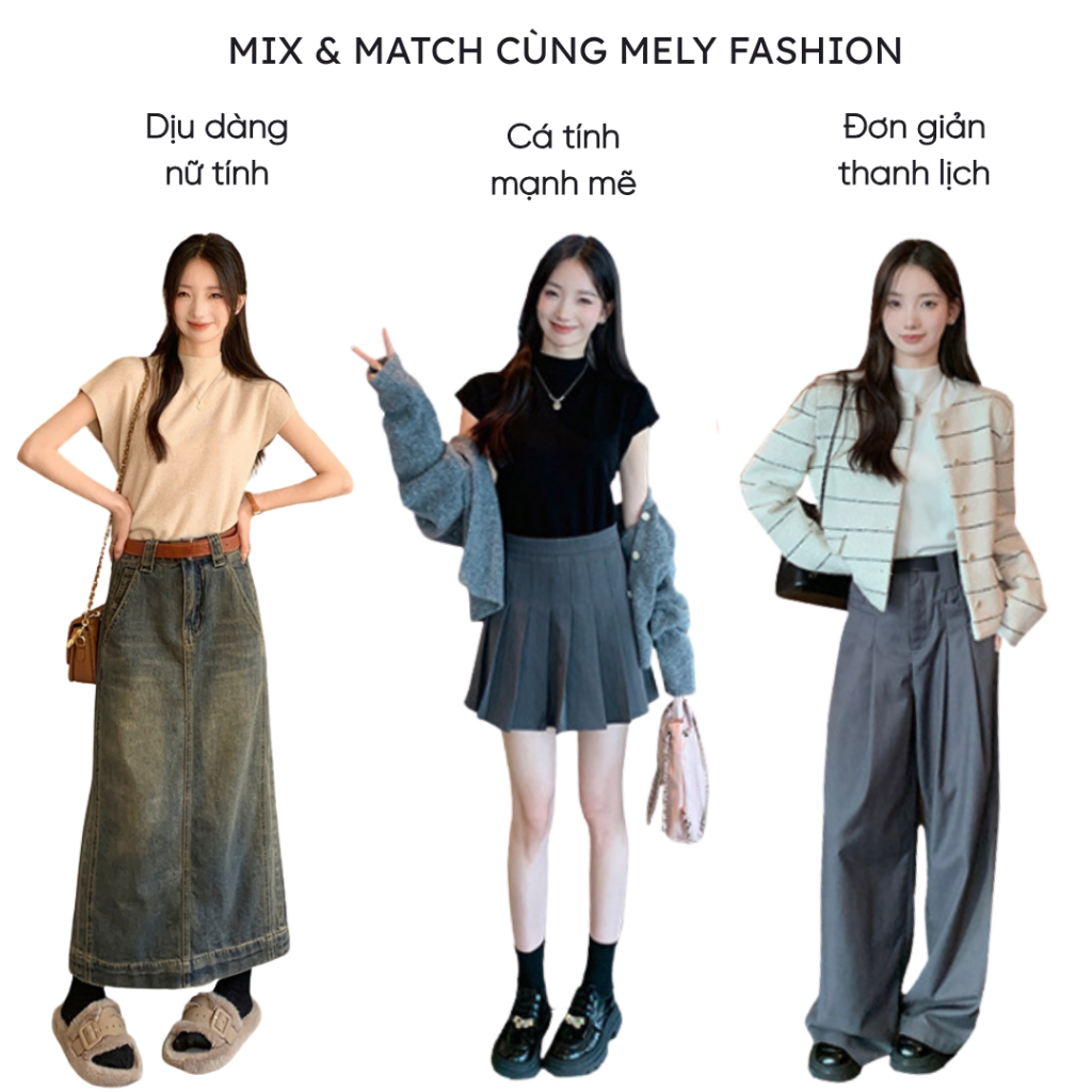 Áo len nữ tay hến Mely Fashion dáng rộng ngắn tay cổ lọ 3 phân mềm mịn bo chun eo nhiều màu phong cách Hàn Quốc AL10 | BigBuy360 - bigbuy360.vn