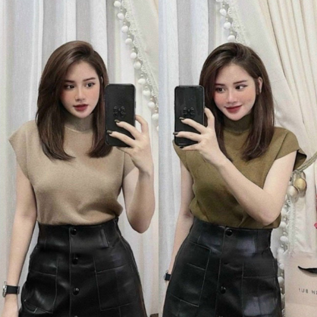 Áo len nữ tay hến Mely Fashion dáng rộng ngắn tay cổ lọ 3 phân mềm mịn bo chun eo nhiều màu phong cách Hàn Quốc AL10 | BigBuy360 - bigbuy360.vn
