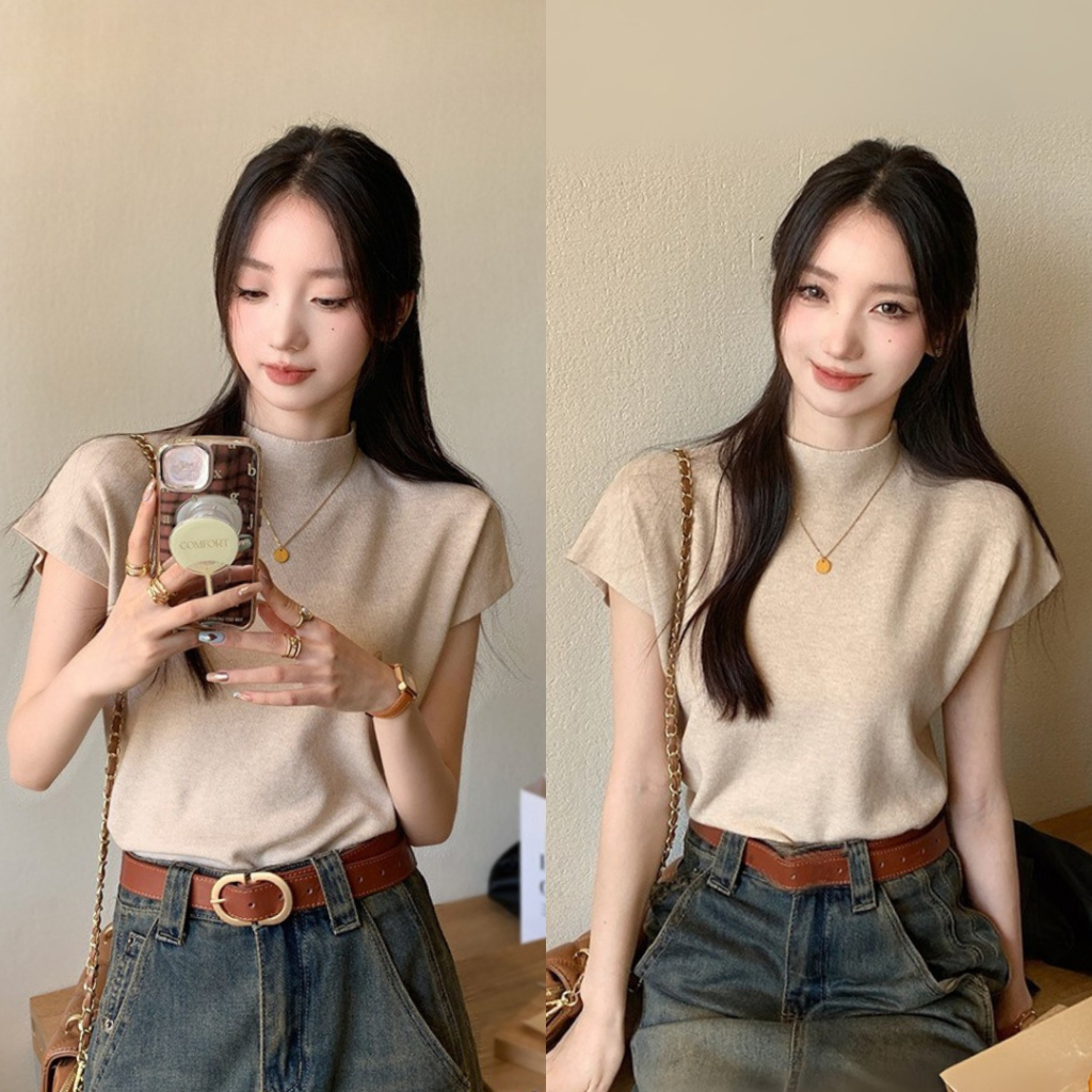 Áo len nữ tay hến Mely Fashion dáng rộng ngắn tay cổ lọ 3 phân mềm mịn bo chun eo nhiều màu phong cách Hàn Quốc AL10 | BigBuy360 - bigbuy360.vn