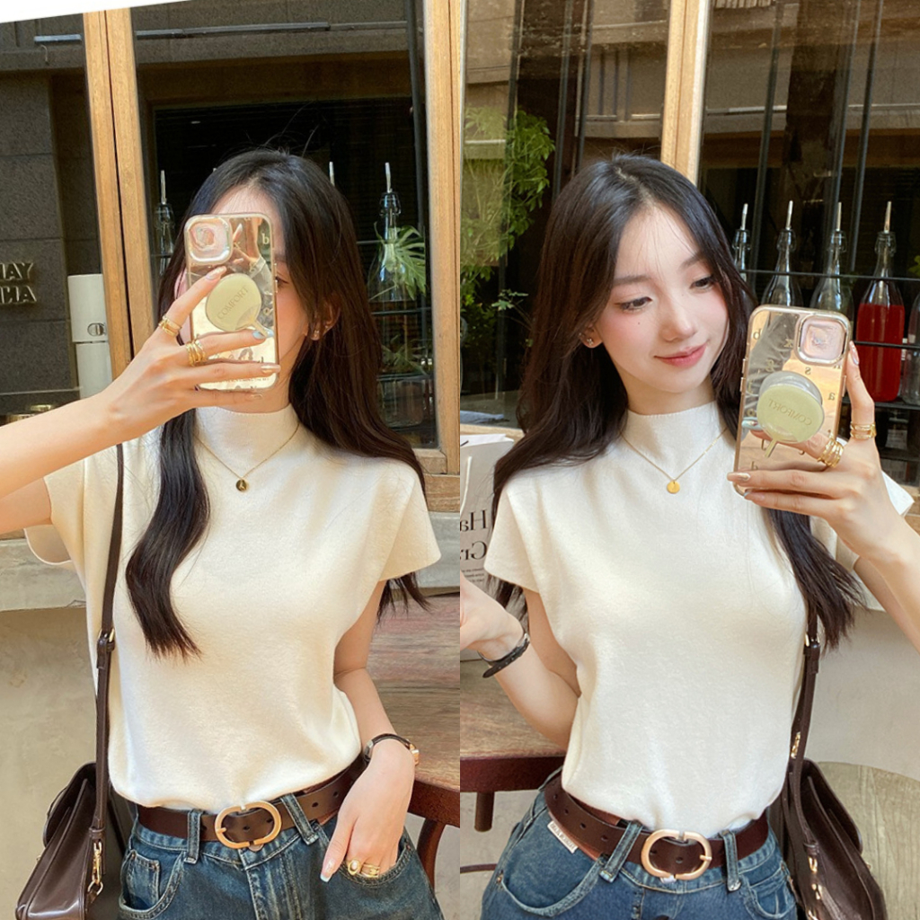 Áo len nữ tay hến Mely Fashion dáng rộng ngắn tay cổ lọ 3 phân mềm mịn bo chun eo nhiều màu phong cách Hàn Quốc AL10 | BigBuy360 - bigbuy360.vn
